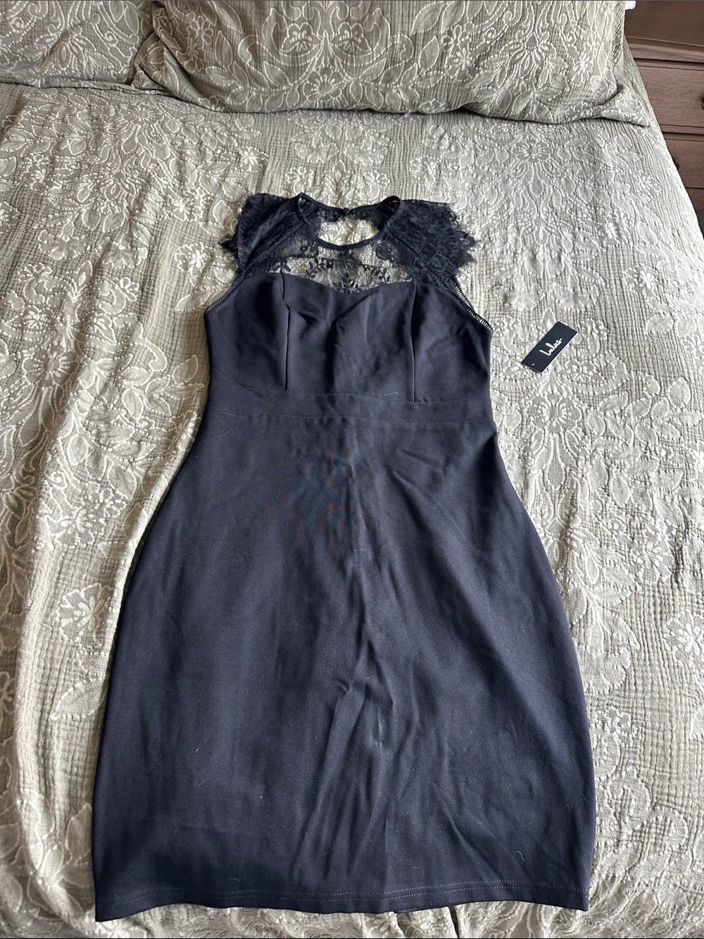 Lulu's Black Lace Midi Bodycon Dress